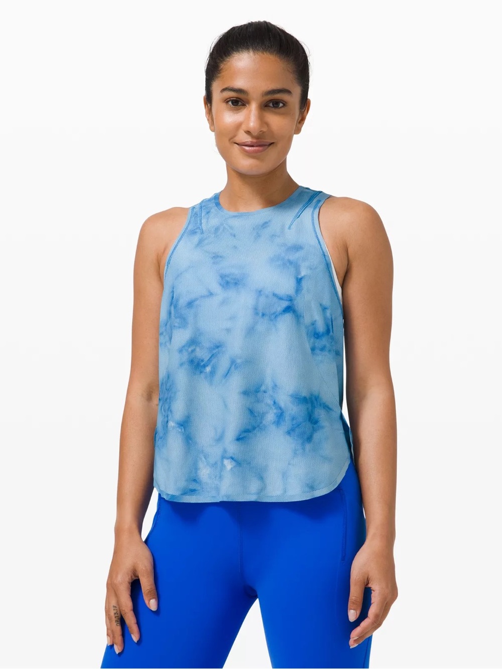 Lululemon Blue Tie-Dye Mesh Racerback Tank Top | Size 2